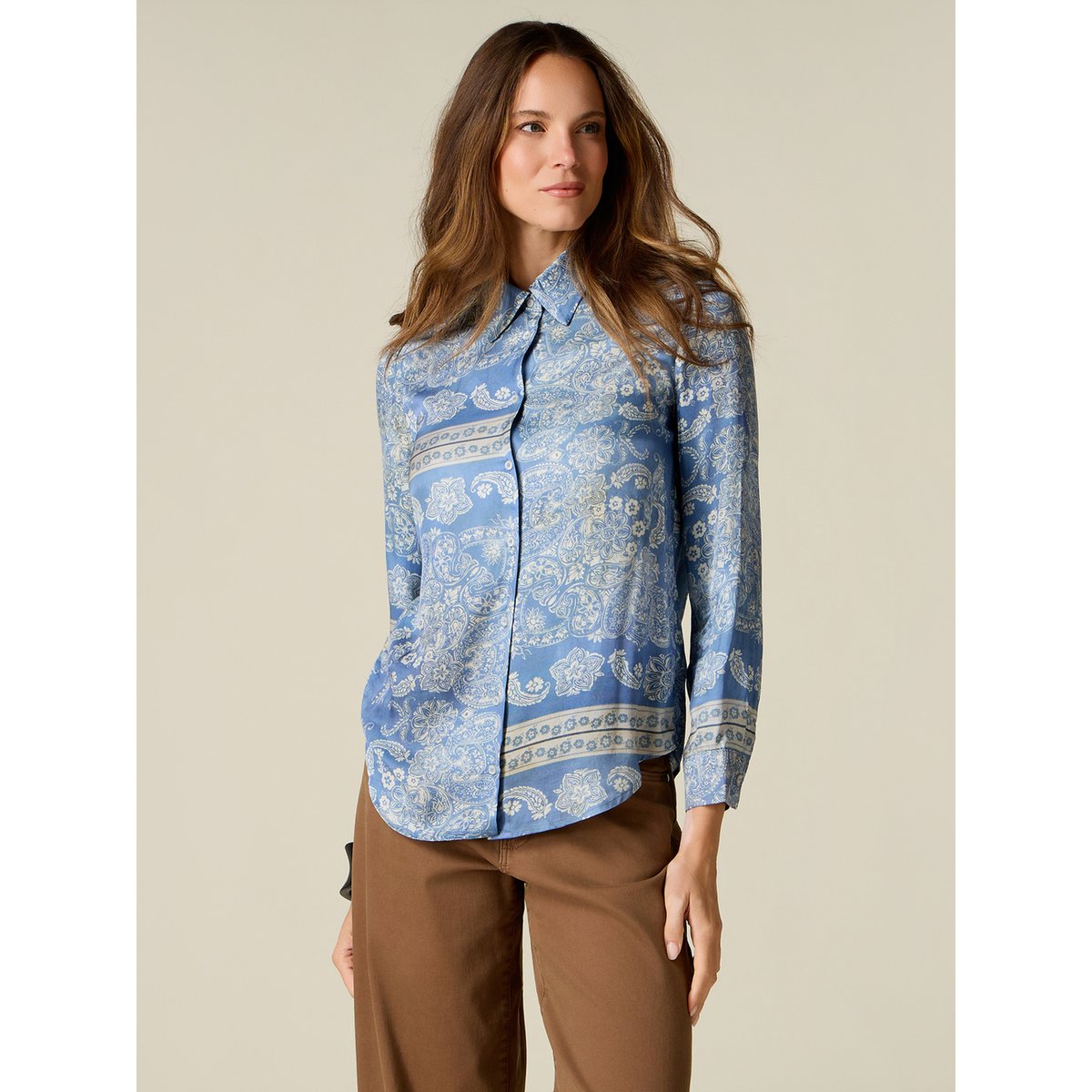 Chemise fantaisie light - blue, OLTRE