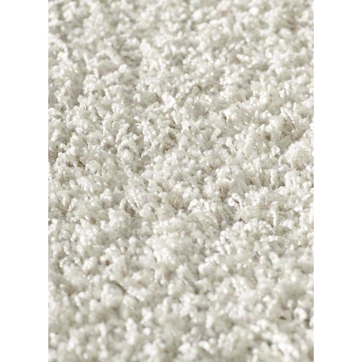 Tapis longs poils shaggy tissé motif uni SIMPLE crème, UN AMOUR DE TAPIS