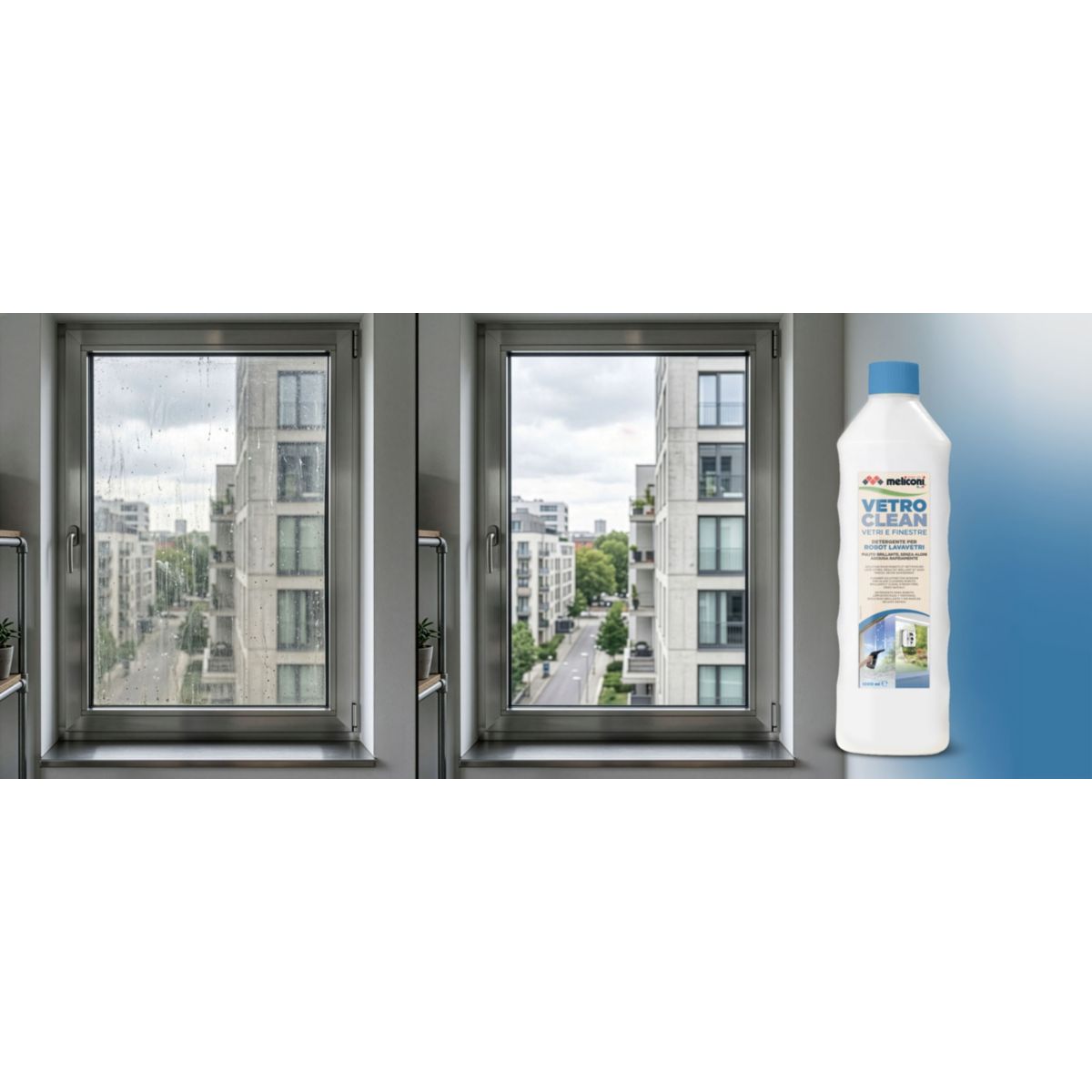 Détergent VETRO CLEAN robots et laveur de vitres couleur unique, MELICONI