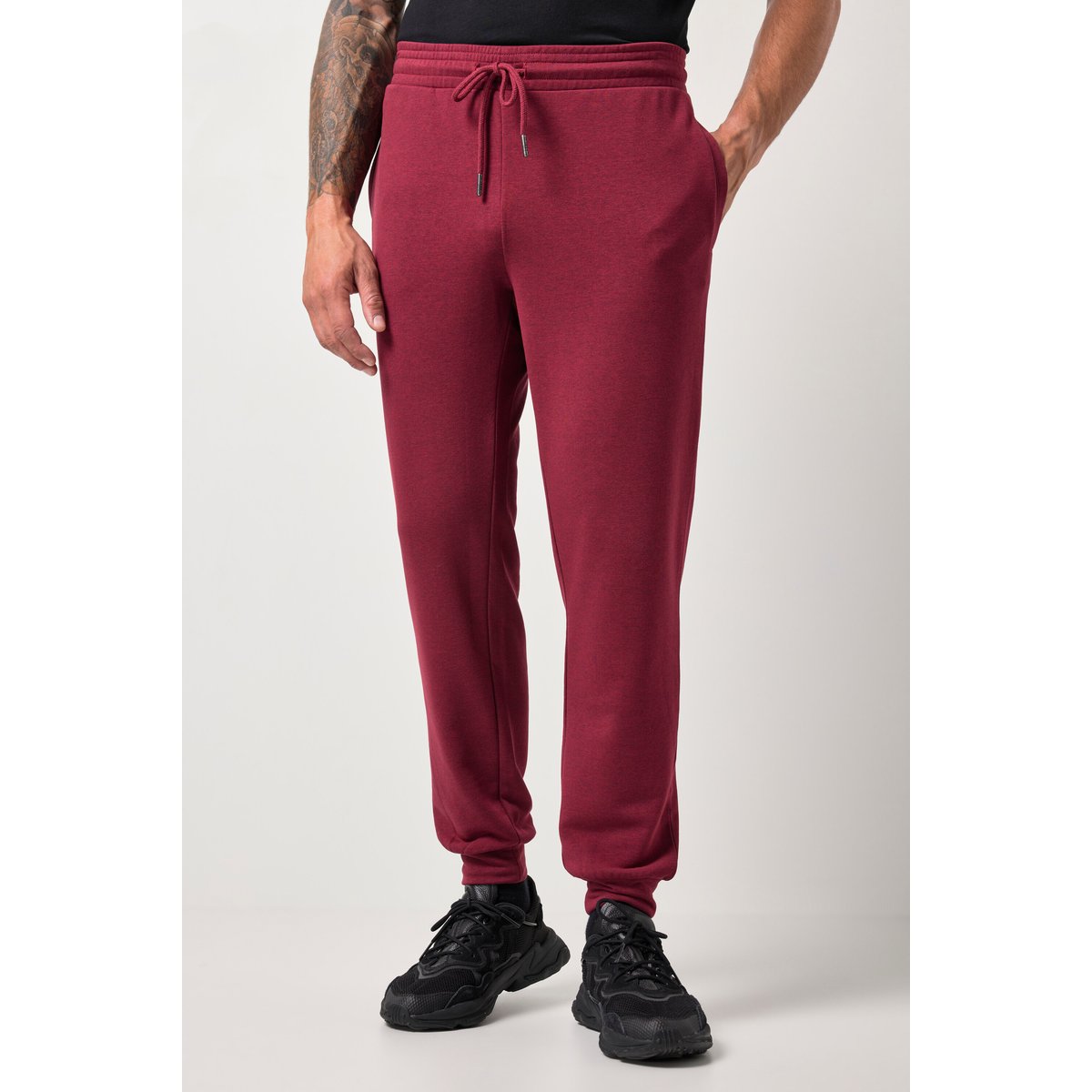Pantalon en molleton léger rouge rubis, JP1880