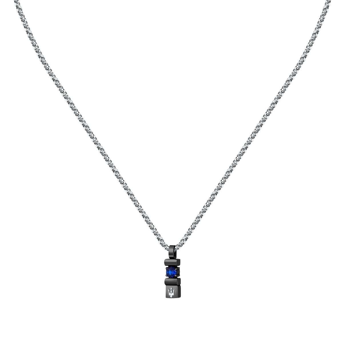 Collier en acier, cristaux, SAPPHIRE gris argenté, MASERATI