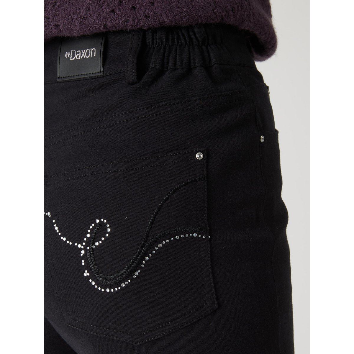 Pantalon taille haute 5 poches noir, DAXON