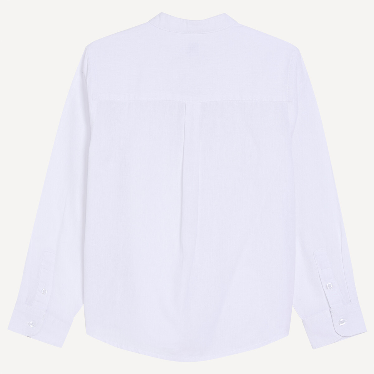 Chemise col mao, coton/lin blanc, LA REDOUTE COLLECTIONS
