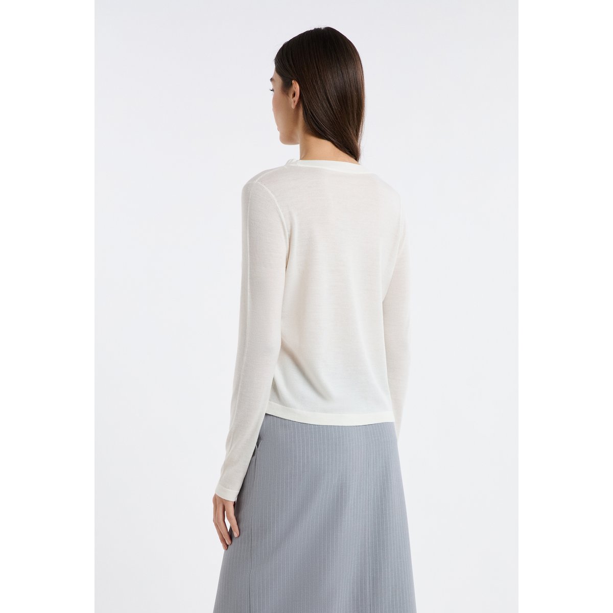 Pull col rond 100% laine PRICILLA COL R ecru, ETAM