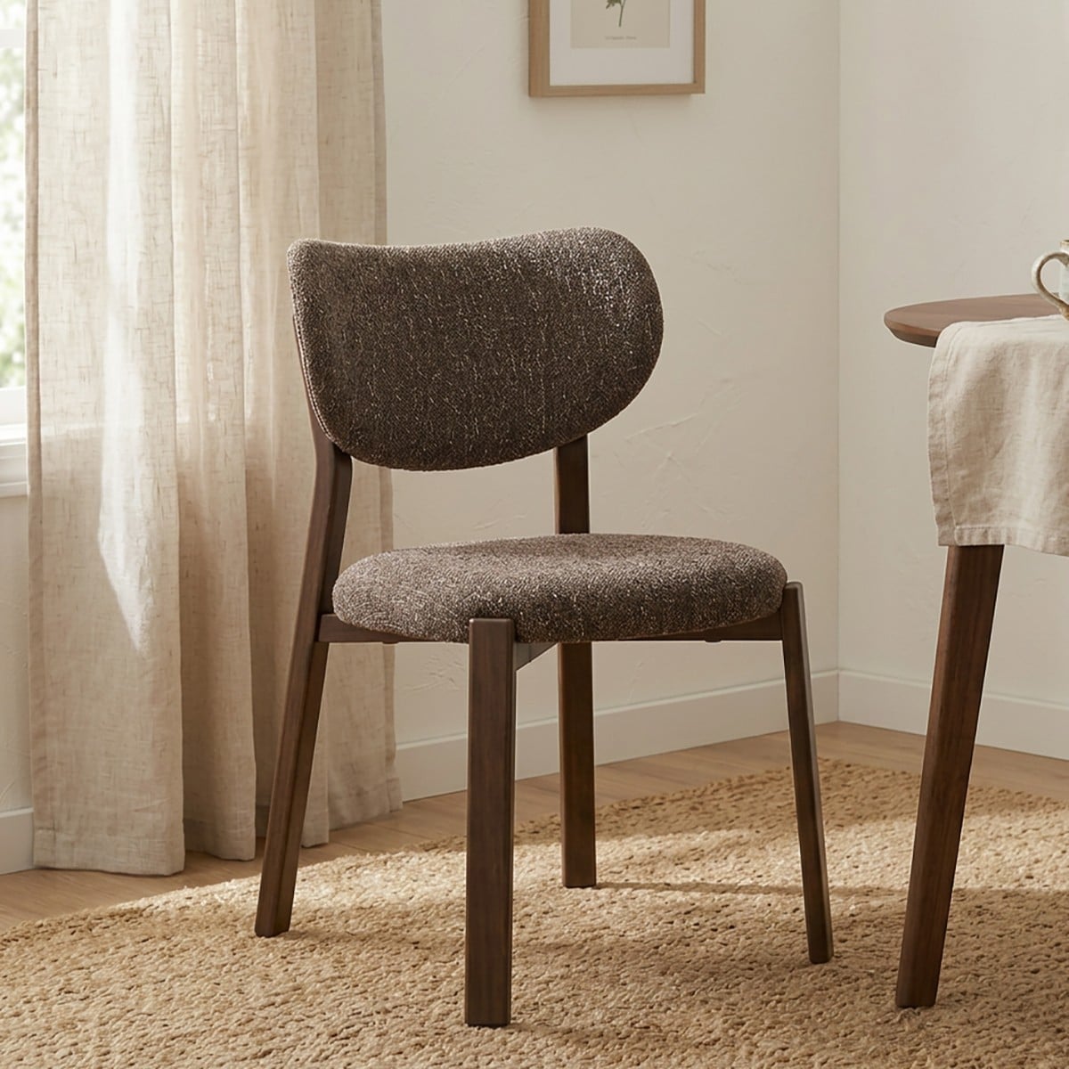 Lot de 2 Chaises en tissu OSLO marron, CALICOSY