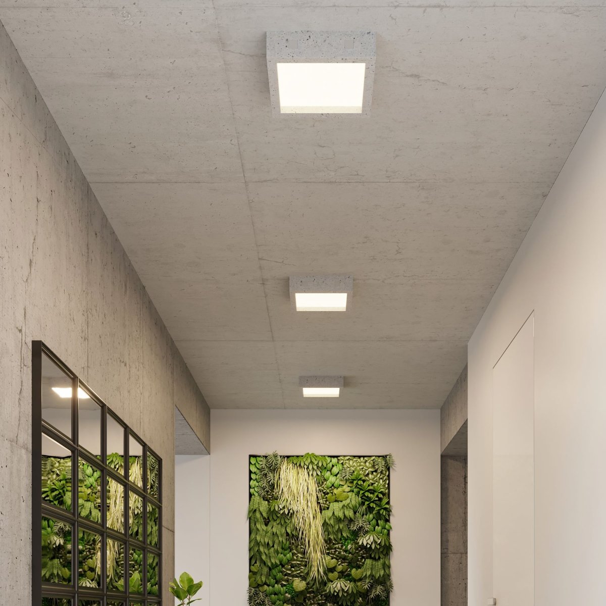 Plafonnier Béton Gris LED 1 Riza gris, EDEN