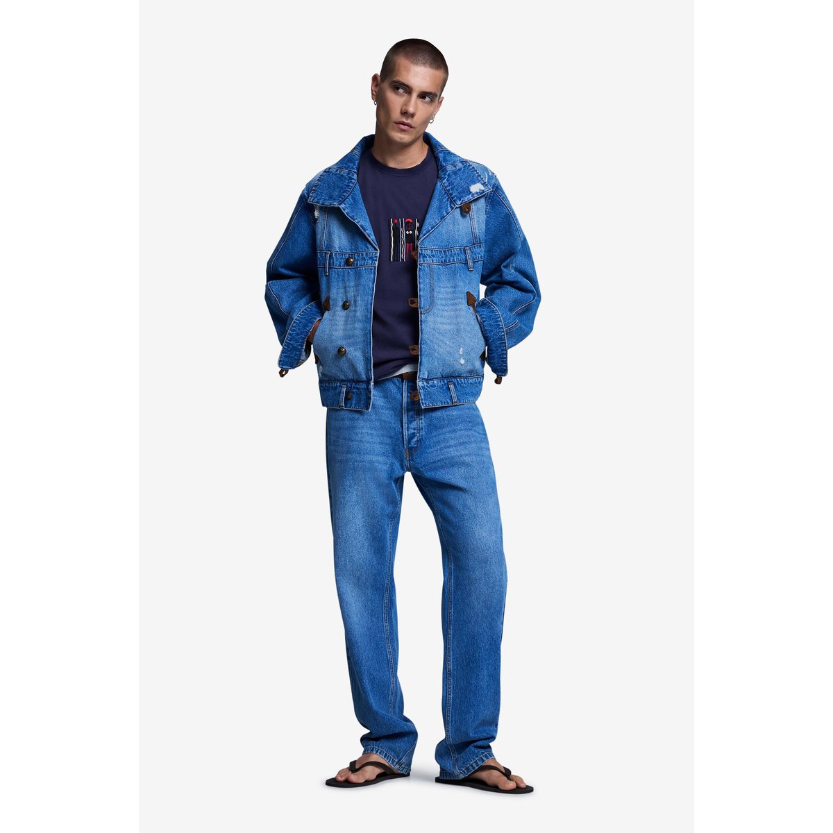 Jean combiné bleu clair, DESIGUAL