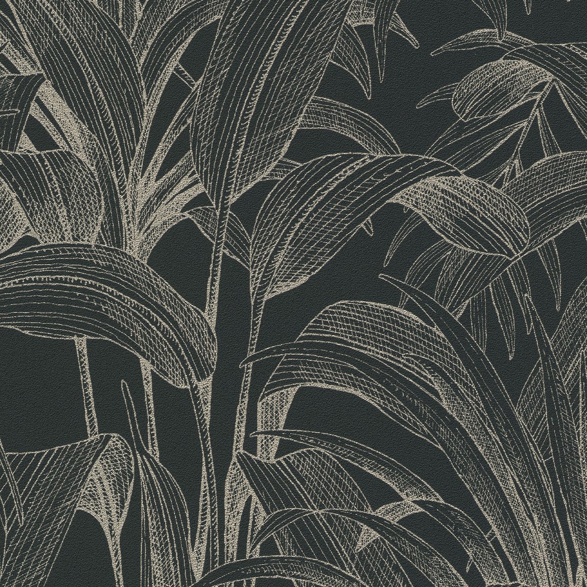 Papier peint jungle glamour noir, HEXOA