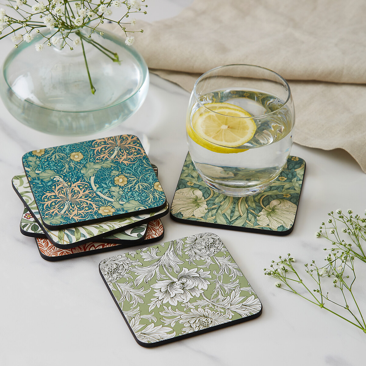 Set of 6 Morris & Co. Coasters multi-coloured, MORRIS & CO.