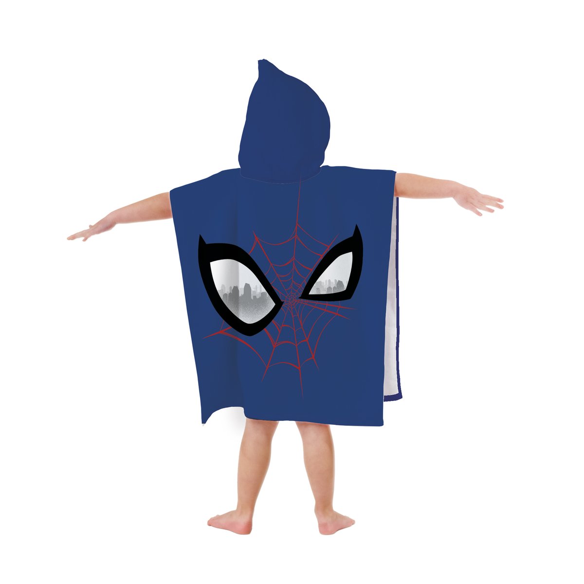 Cape de bain imprimée 100% coton, EYES bleu, SPIDER-MAN