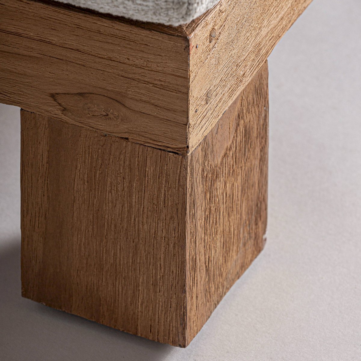 Bain de soleil en teck collection S.TESTA bois naturel et beige, RECOLLECTION