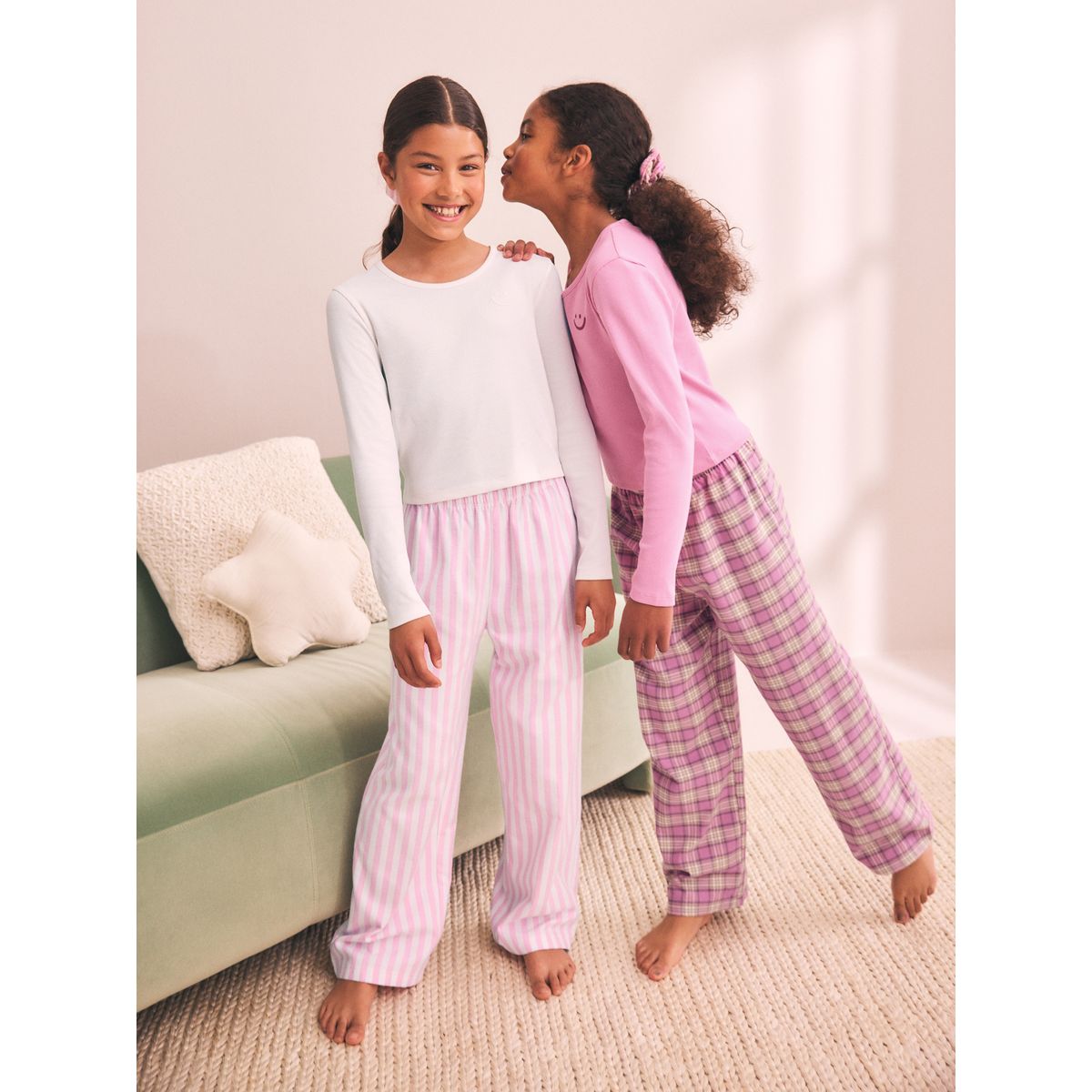 Pyjama large tissé, lot de 2 rose, NEXT