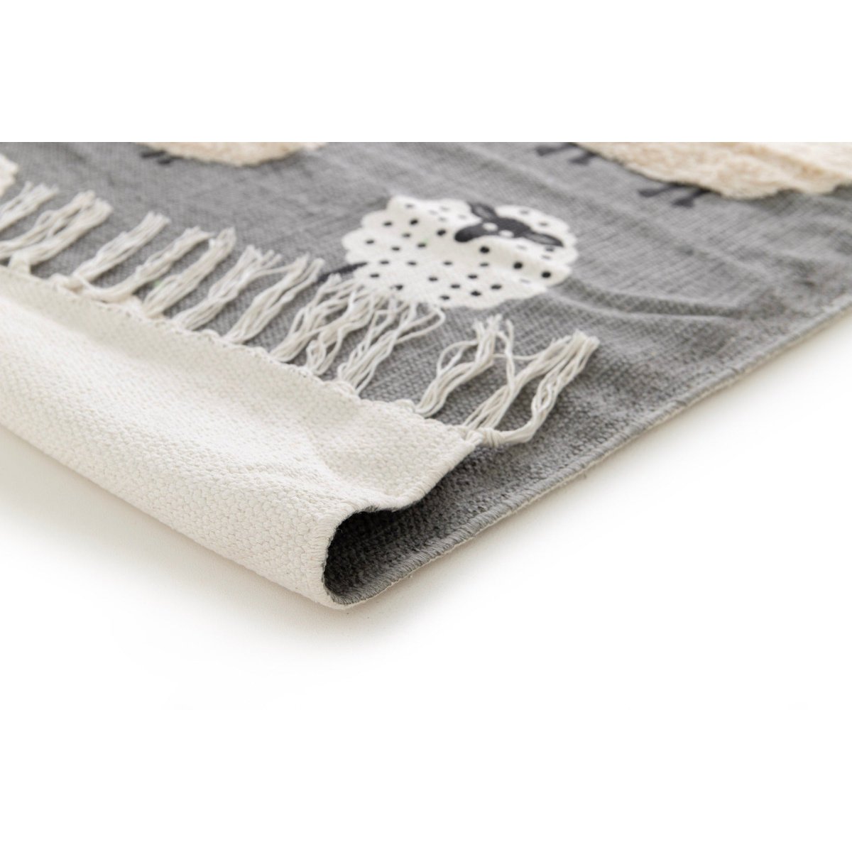 Tapis enfant en coton PETITS MOUTONS gris minéral, AFK LIVING