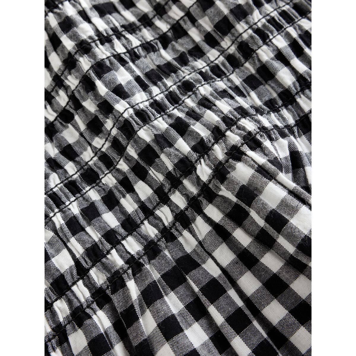 Robe froncée vichy noir/blanc, NEXT