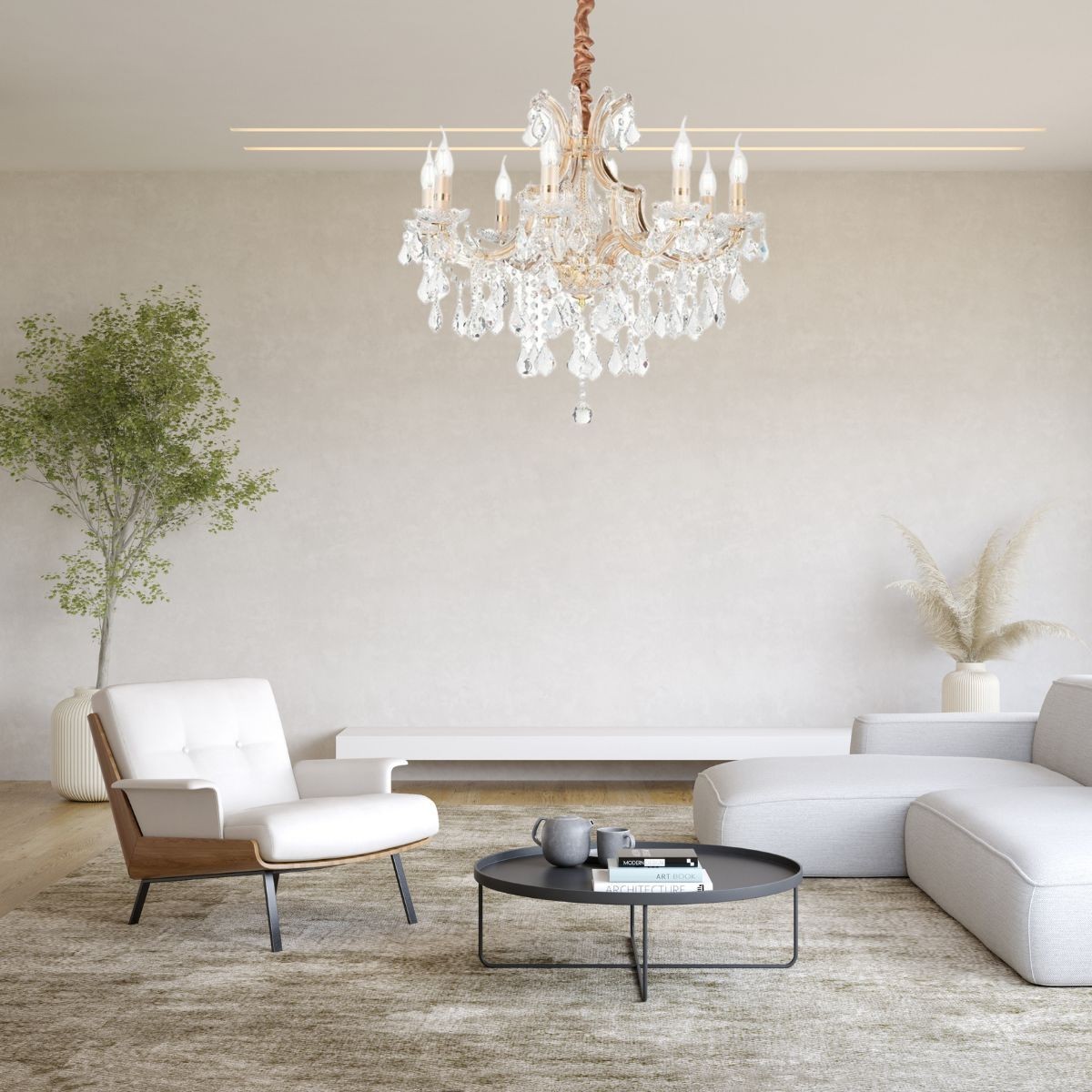 Lustre    NAPOLEON or dorée, IDEAL LUX