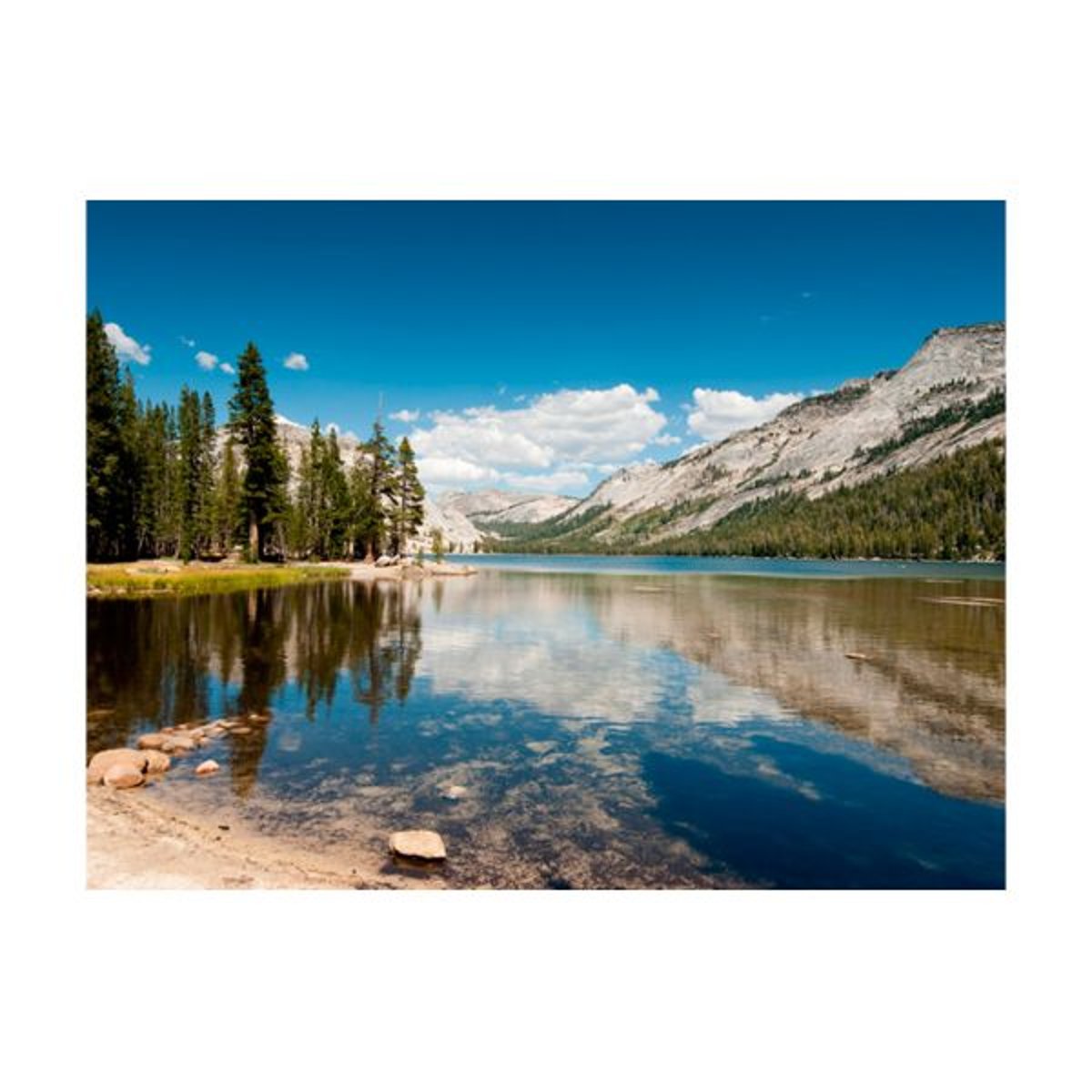 Papier peint intissé panoramique Paysage Tenaya Lake - Yosemite National Park vert, EDEN