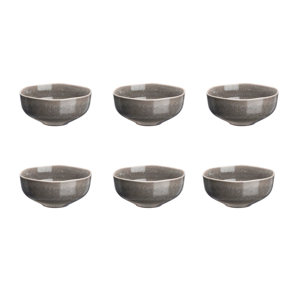 Lot de 6 bols moyens en grès, STELLAR gris anthracite, BJORN