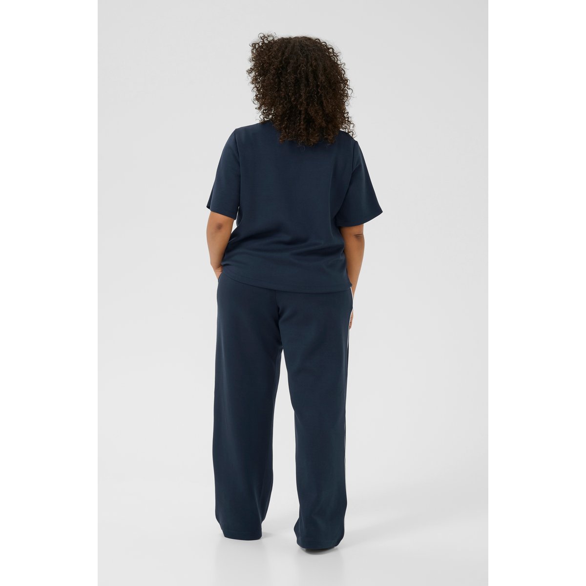 Sweatshirt bleu motif devant midnight marine, KAFFE CURVE