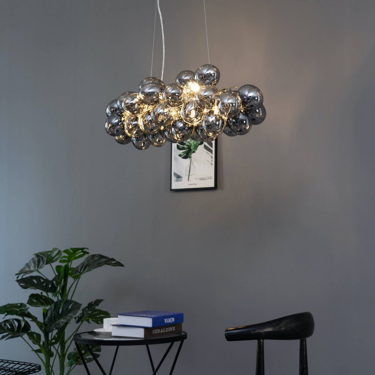 Grande suspension moderne - BARTALI gris fumé, KOSILUM