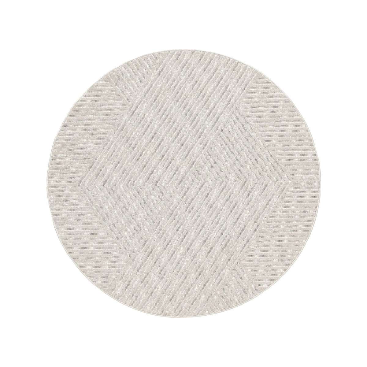 Tapis d'extérieur & intérieur rond MARS crème, BENUTA