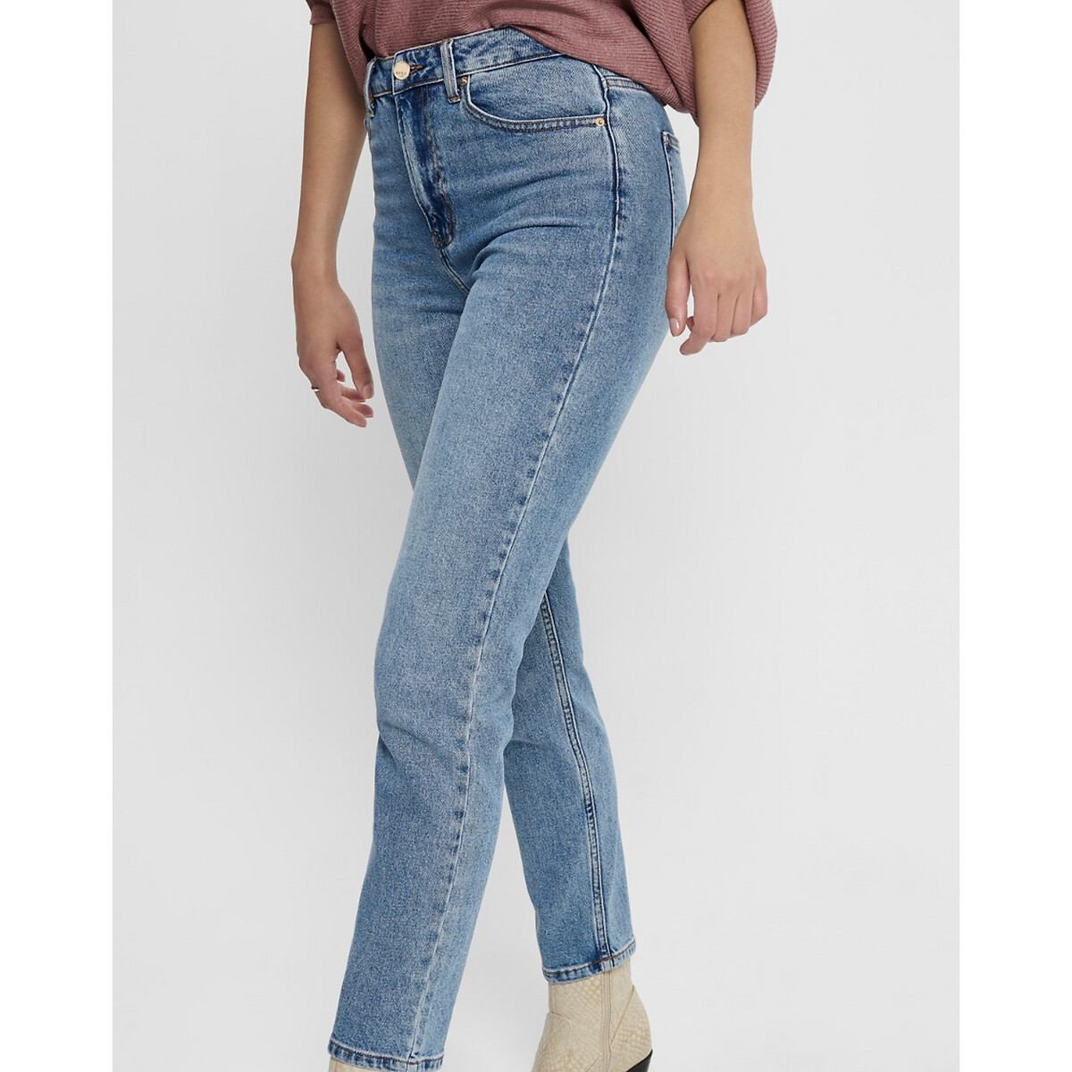 Jean Boyfit taille haute, coupe 7/8 ème stone, ONLY