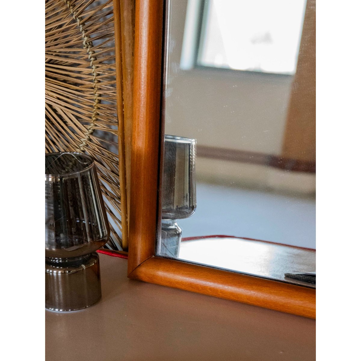 Miroir rectangulaire en bois Igor N°1022 - Bon état bois clair, DEBONGOUT