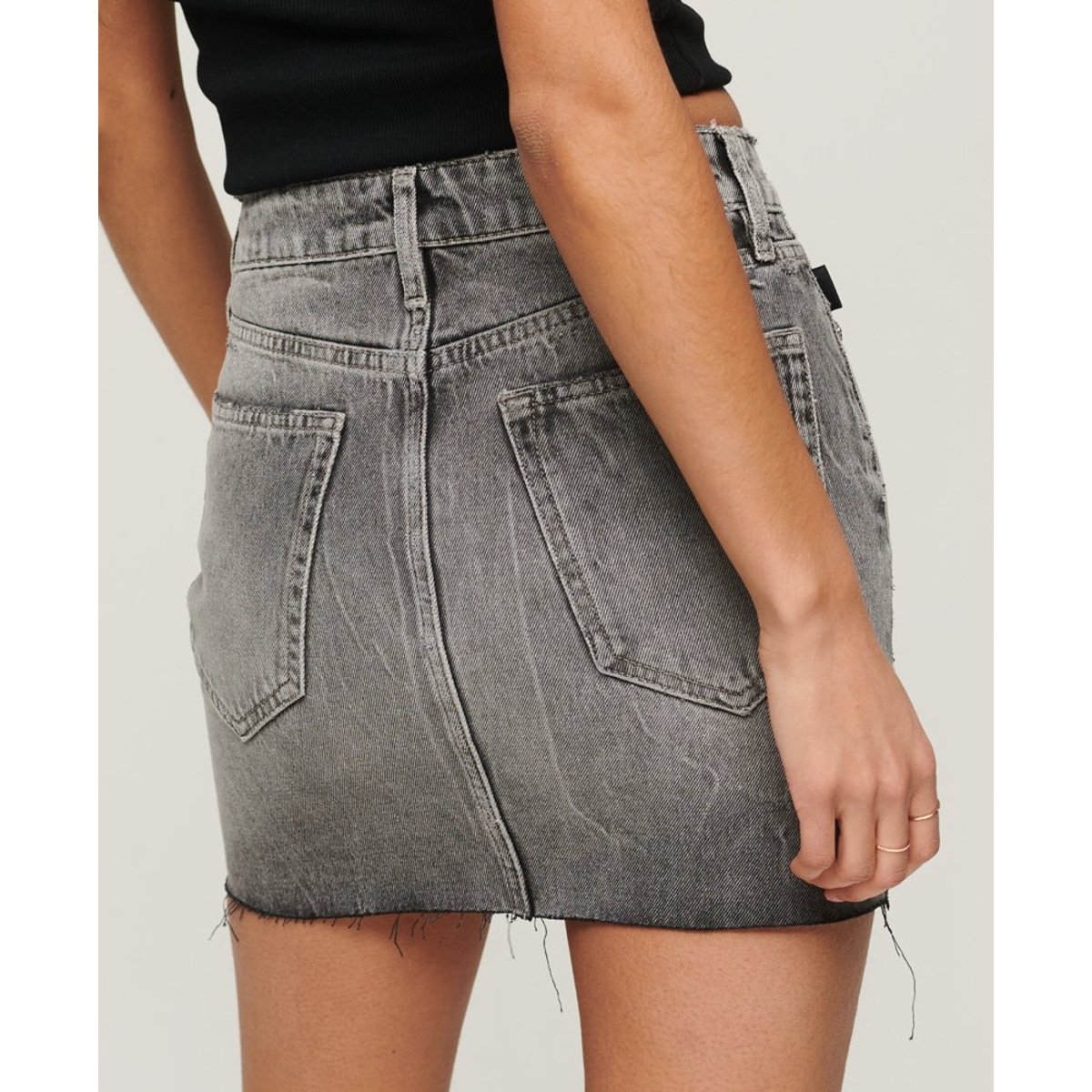 Minijupe en jean vintage noir marbré, SUPERDRY