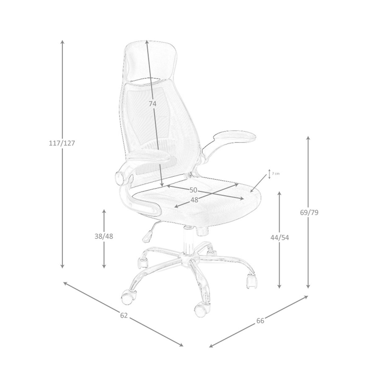 Fauteuil de bureau pivotante en tissu noir noir | acier, ANGEL CERDA
