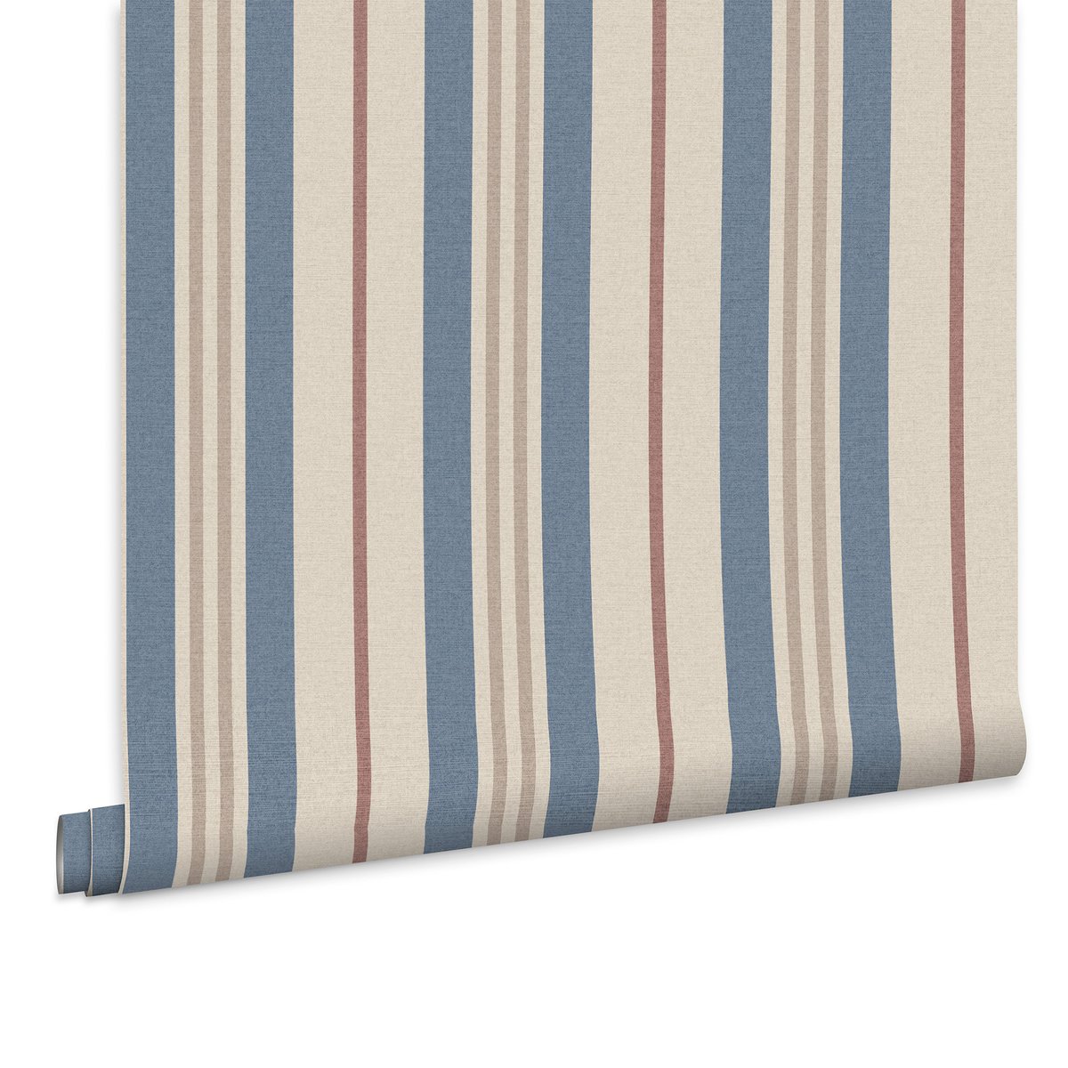 Papier peint Grandes rayures bleu, beige, marron, JOULES