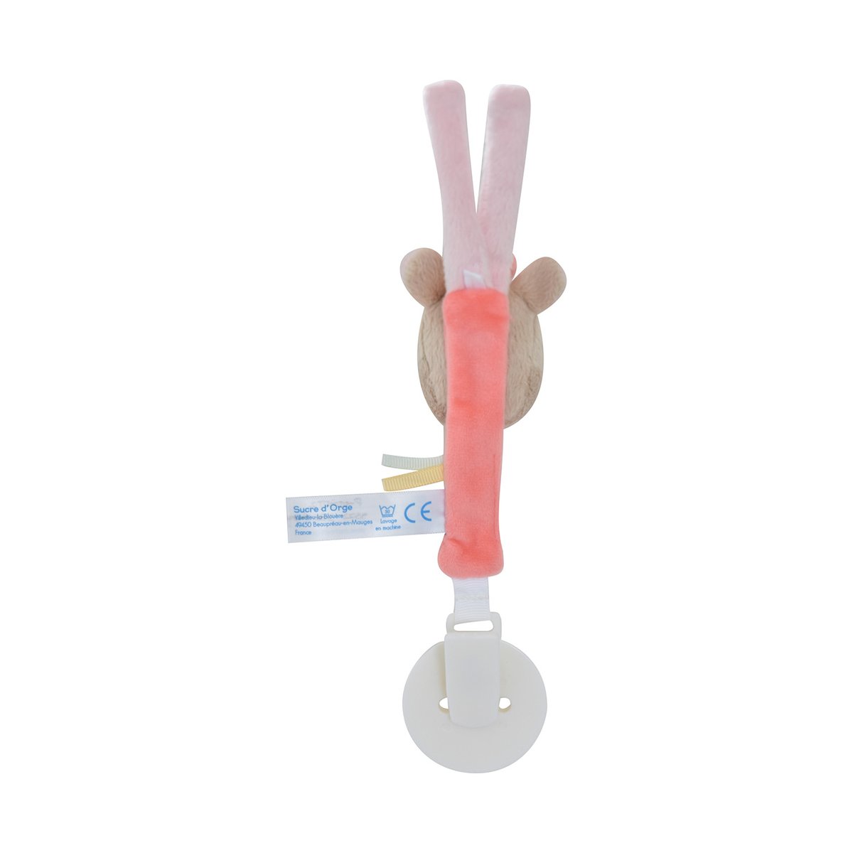 Attache tetine cheval rose rose, SUCRE D'ORGE