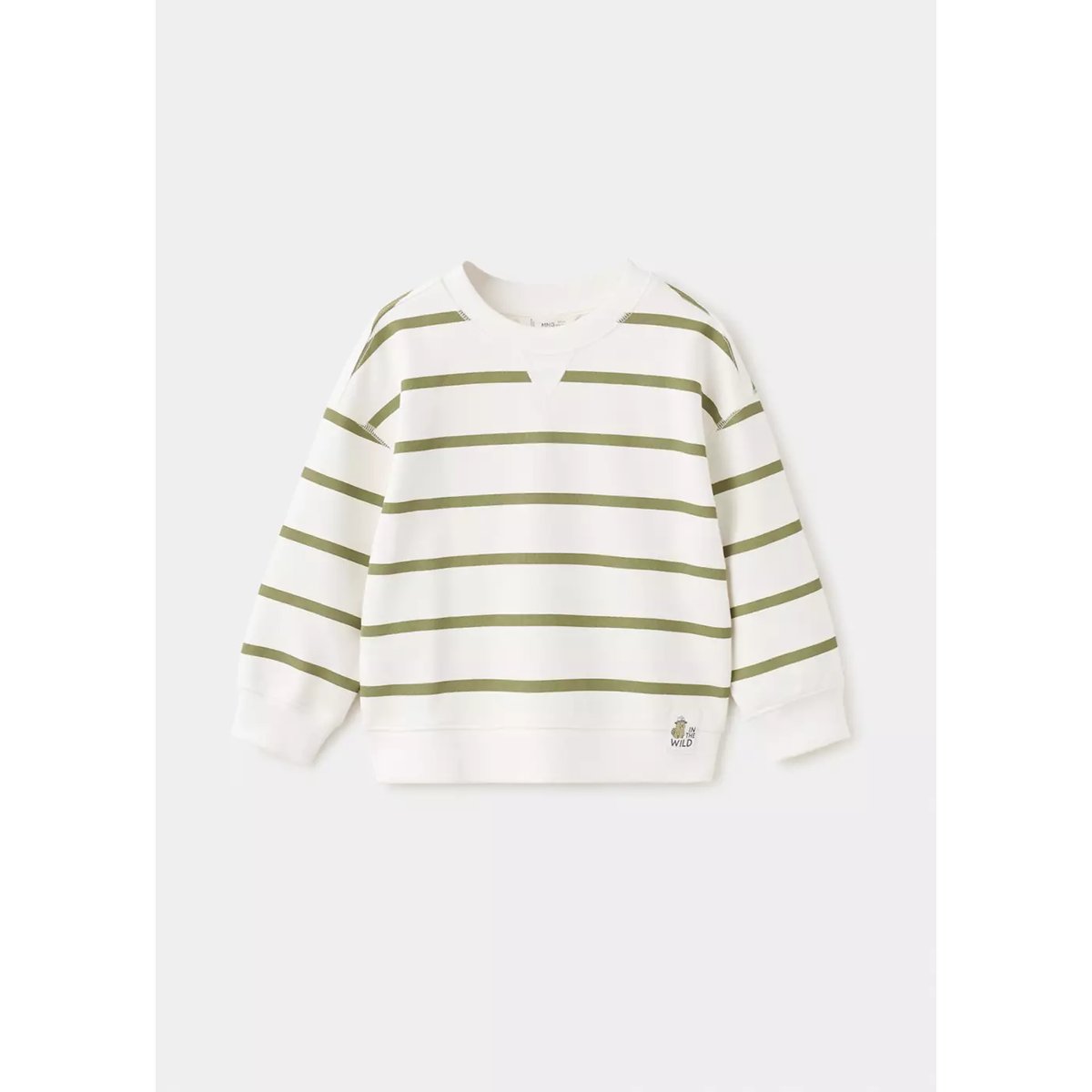 Sweat-shirt coton rayures kaki, MANGO BABY