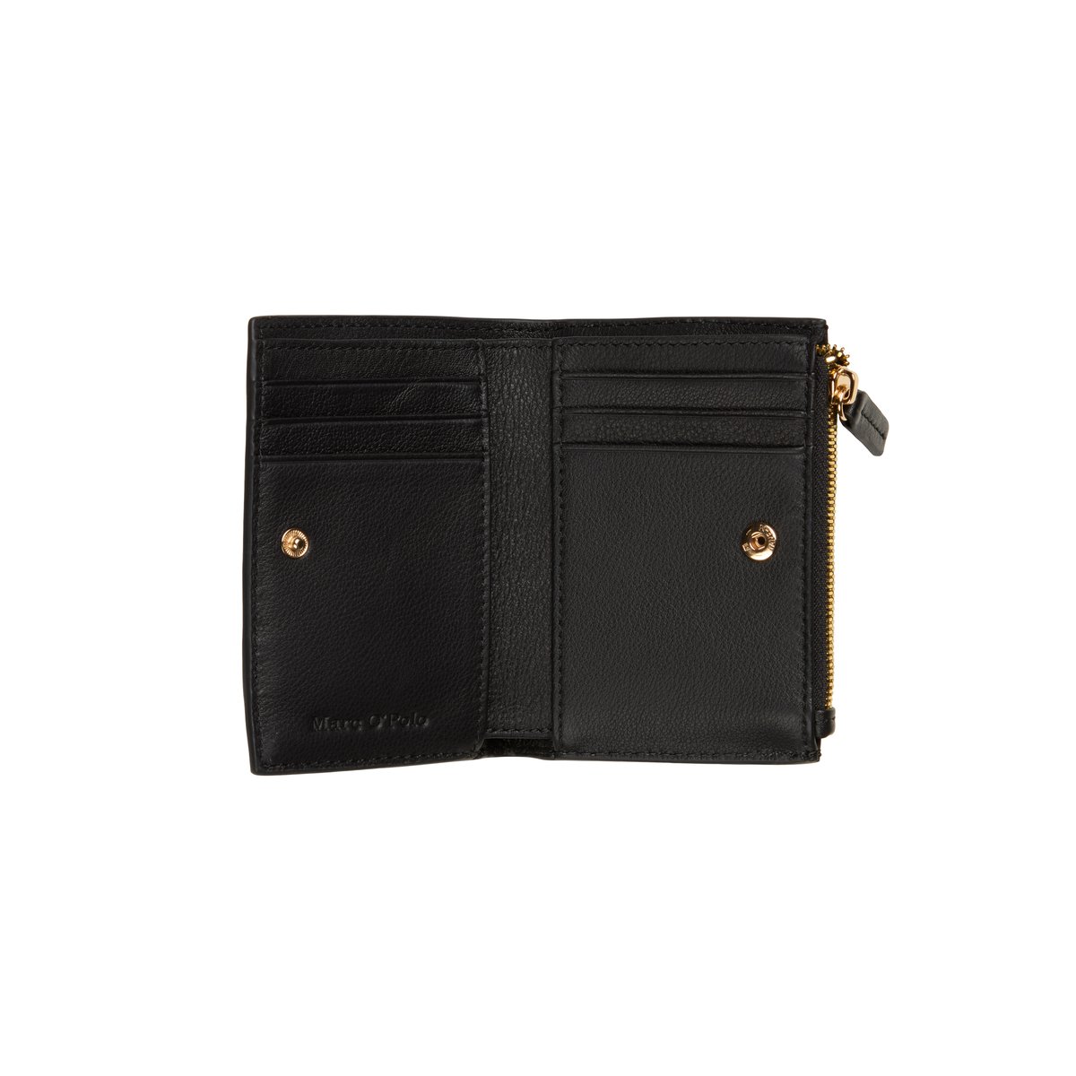 Porte-monnaie modèle Franka en cuir de vachette de haute qualité noir, MARC O'POLO