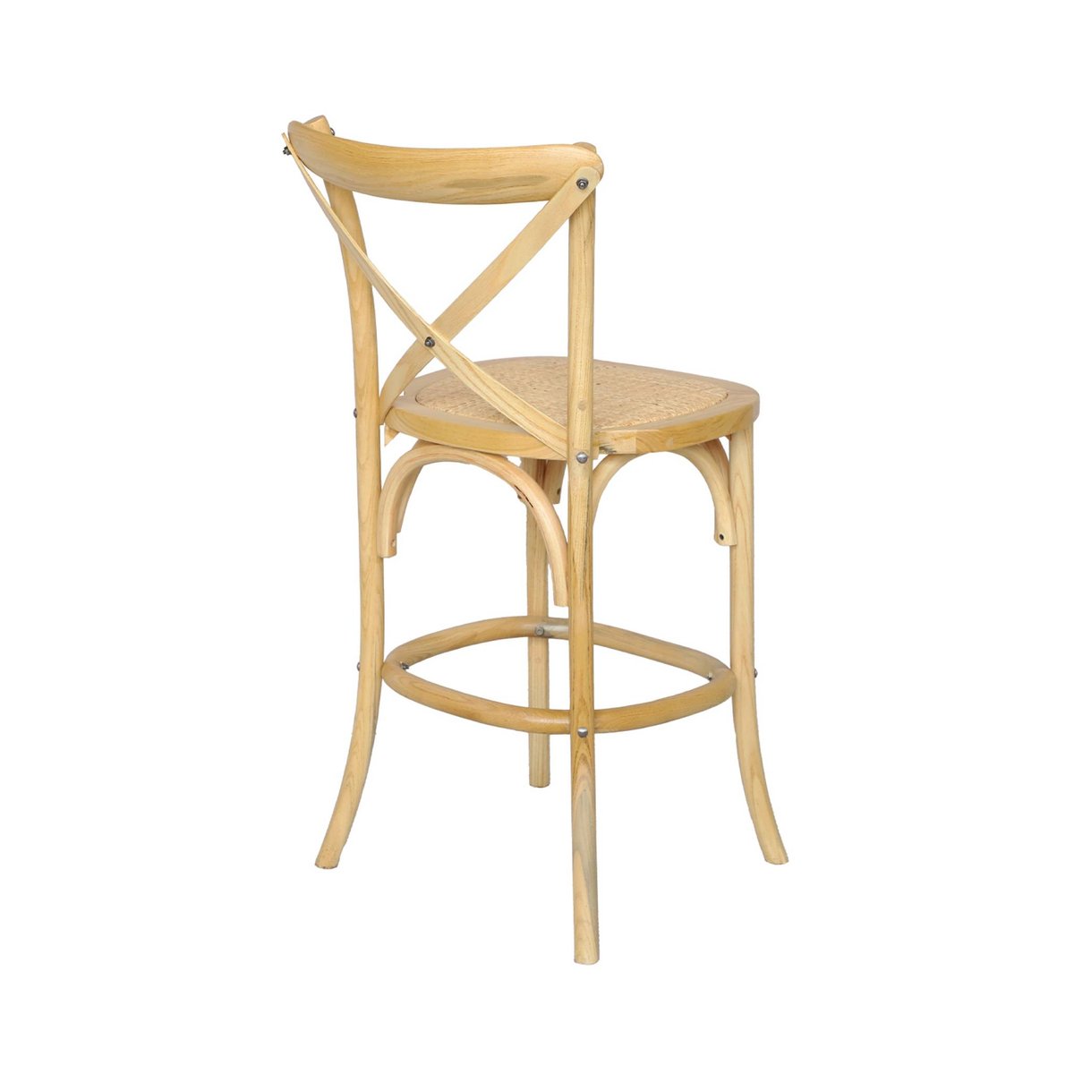 Tabouret de bar bistrot vintage bois 65cm (lot de 2) BELLEVILLE naturel, SWEEEK