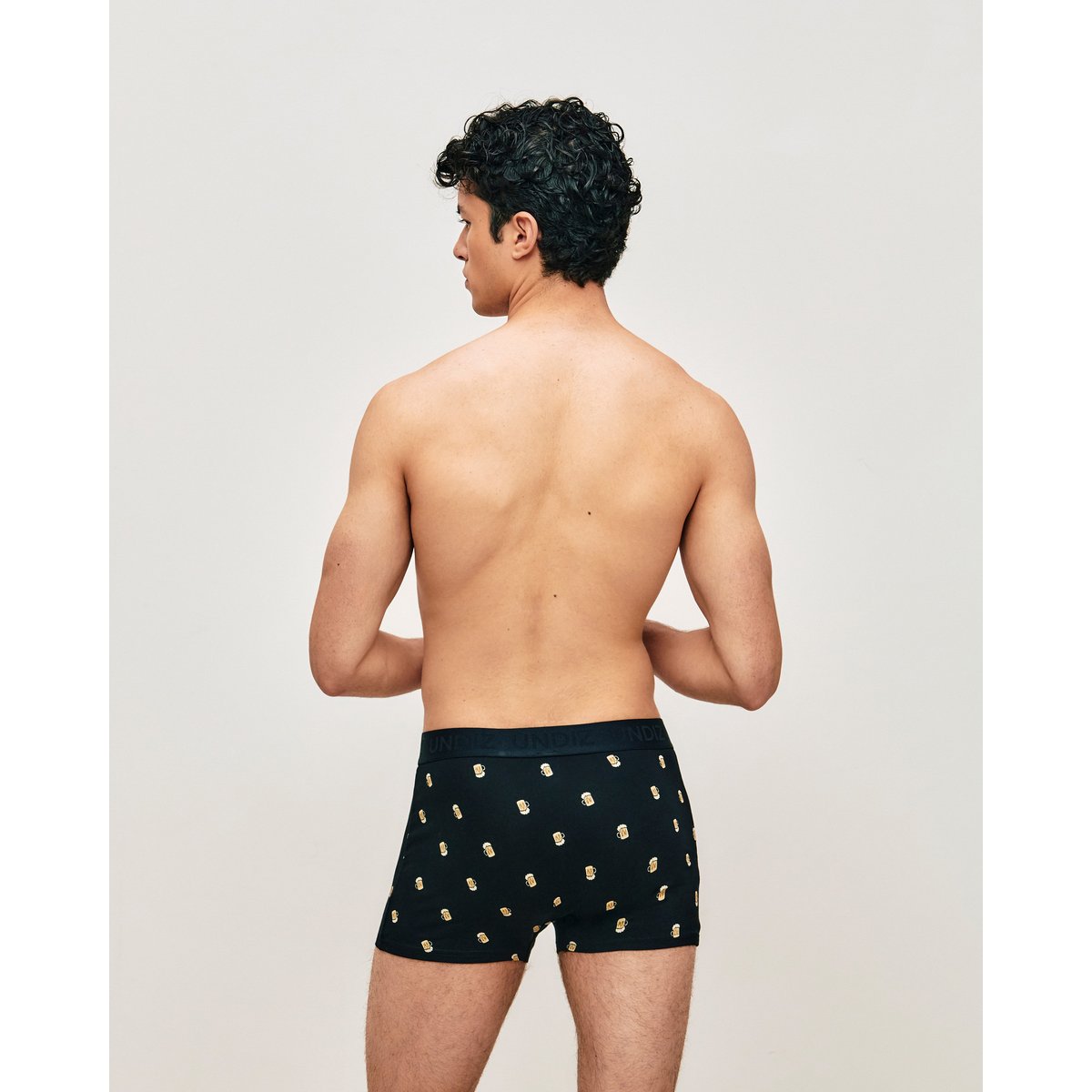 Boxer en coton avec imprimé bière REPEATIZ MINIB noir, UNDIZ