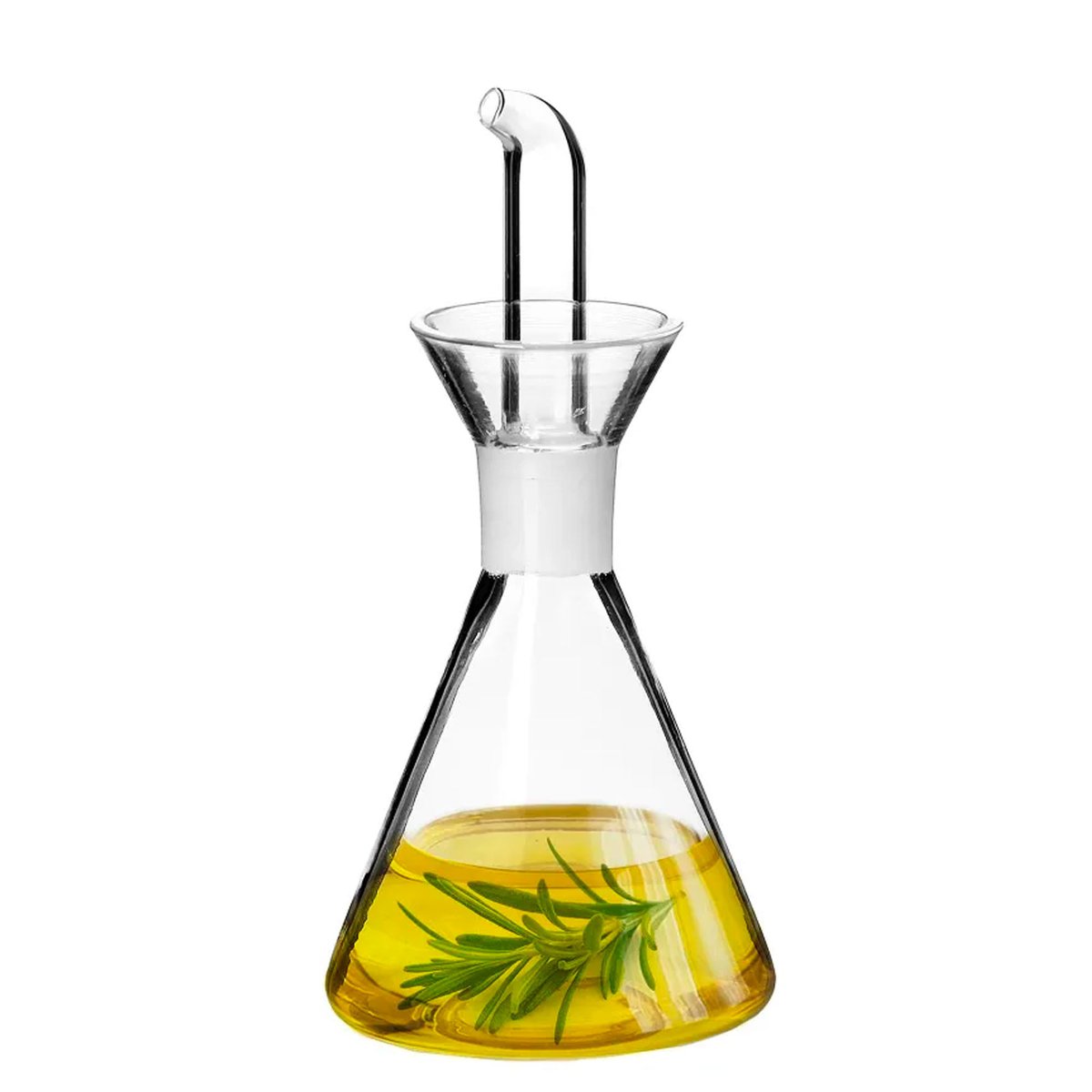 Huilier ou vinaigrier conique en verre transparent anti goutte 125ml transparent, WADIGA