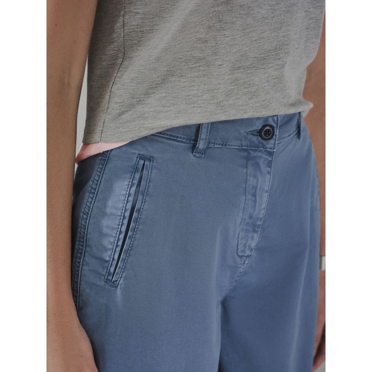 Pantalon chino barrel bleu, NEXT