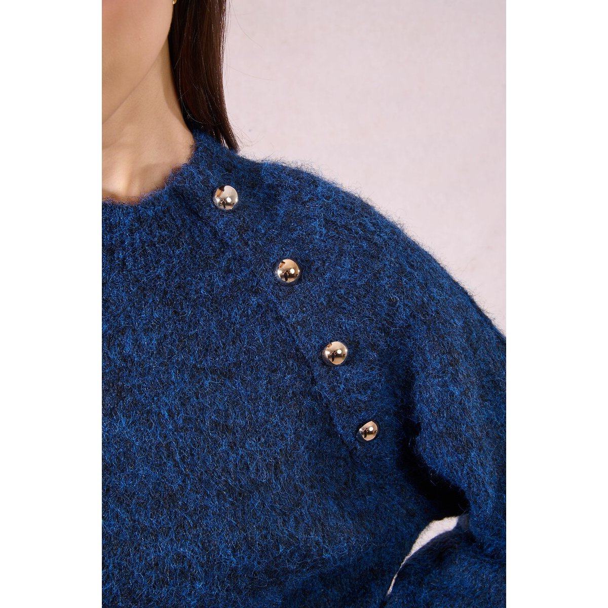 Jumper with Button Detail blue, MOLLY BRACKEN