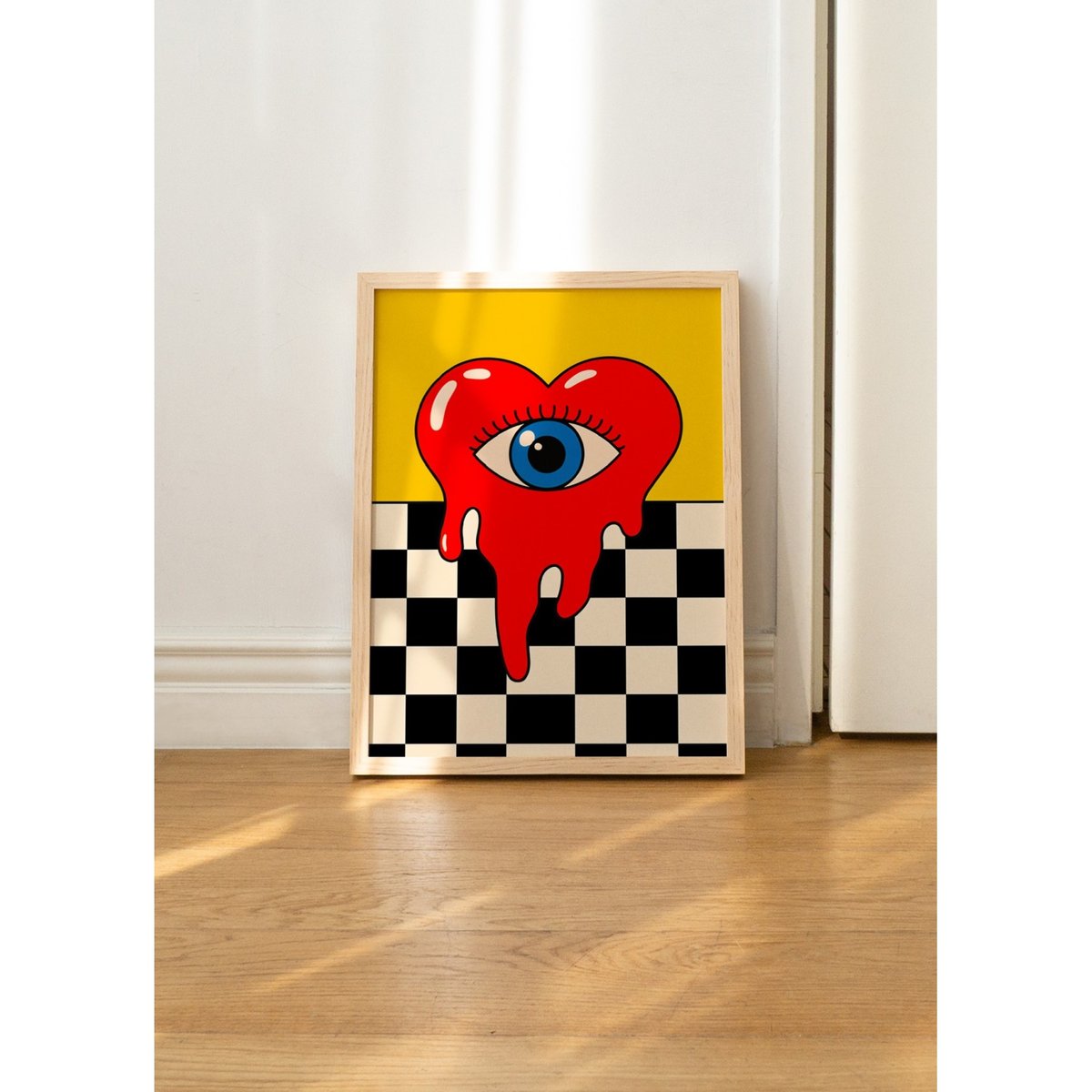 Affiche Coeur hypnotique blanc, L'AFFICHERIE