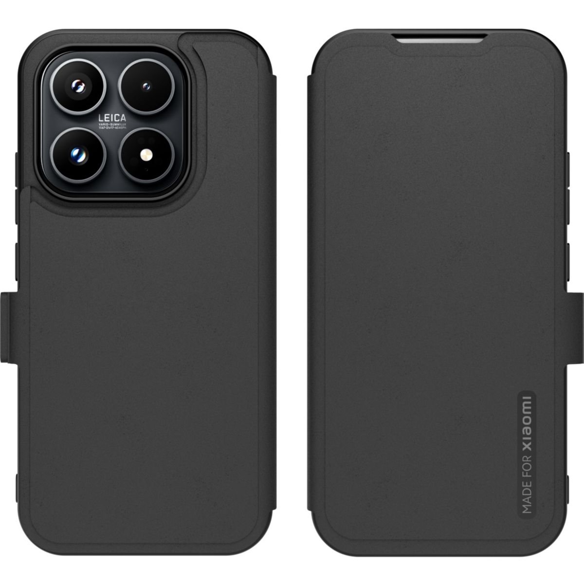 Etui avec cordon premium noir avec dragonne Xiaomi 17 couleur unique, MADE FOR XIAOMI