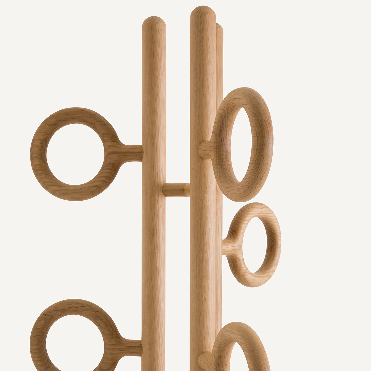 Porte-manteau anneaux chêne et travertin, Nayati chêne naturel, AM.PM