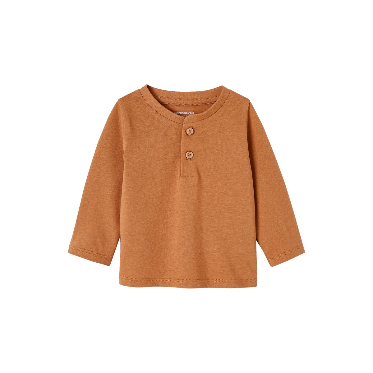 Lot 3 tee-shirts Basics en coton bio noix de pécan, VERTBAUDET
