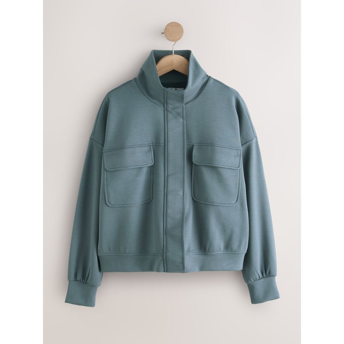 Veste militaire douce à col cheminée bleu clair, NEXT