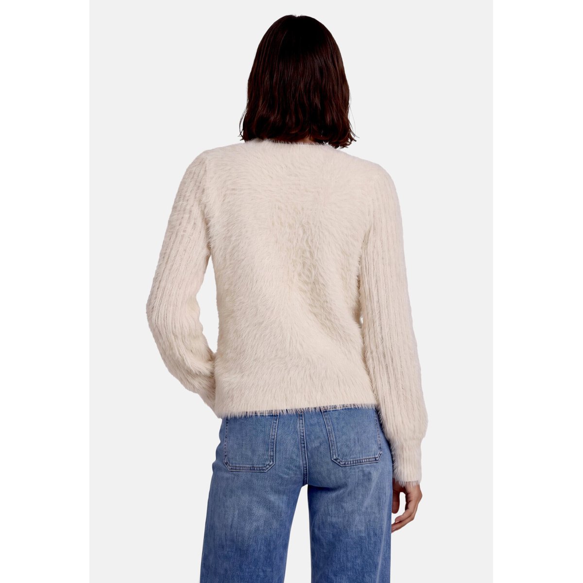 Pull-over en maille à col droit cream, ZERO