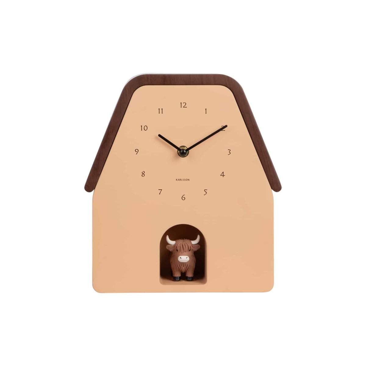 Horloge Murale Polystyrène HIGHLAND COW CUCKOO brun clair, KARLSSON