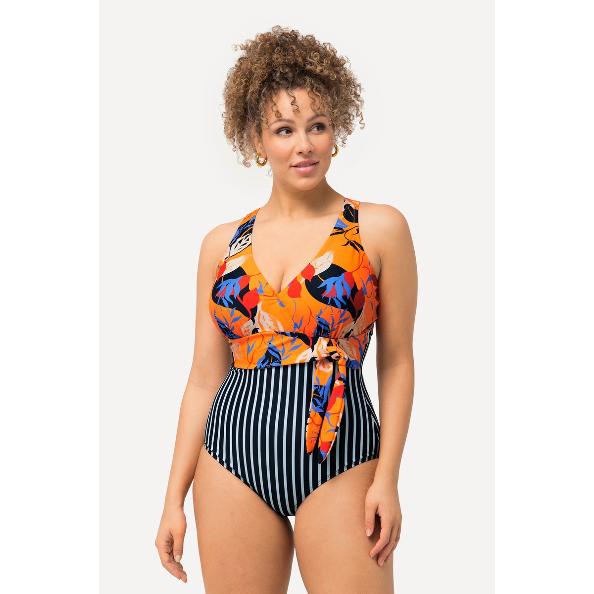 Maillot de bain aspect tour de cou orange clair, ULLA POPKEN