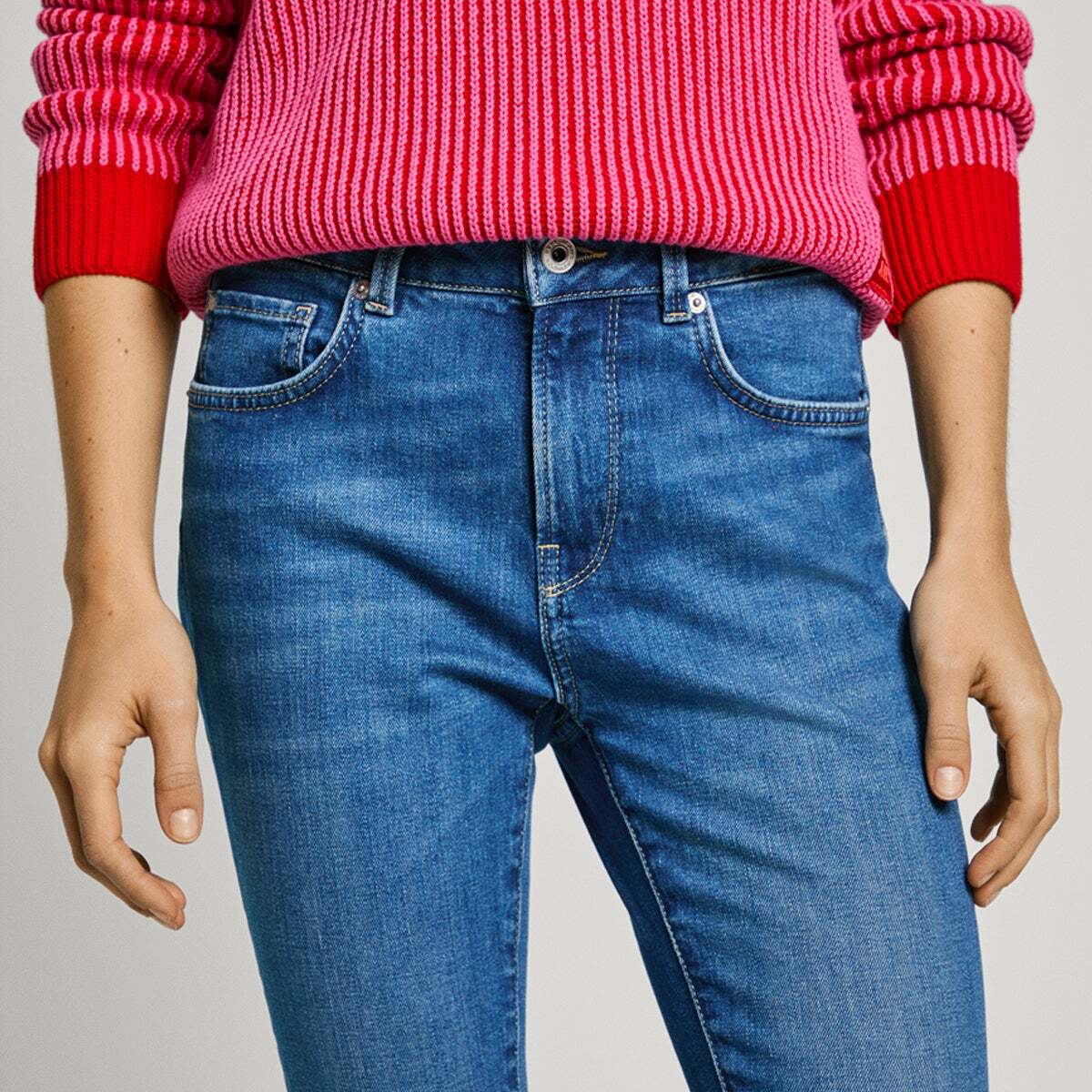 Jean Coupe Skinny, Taille Moyenne - Regent medium blue wiser wash, PEPE JEANS