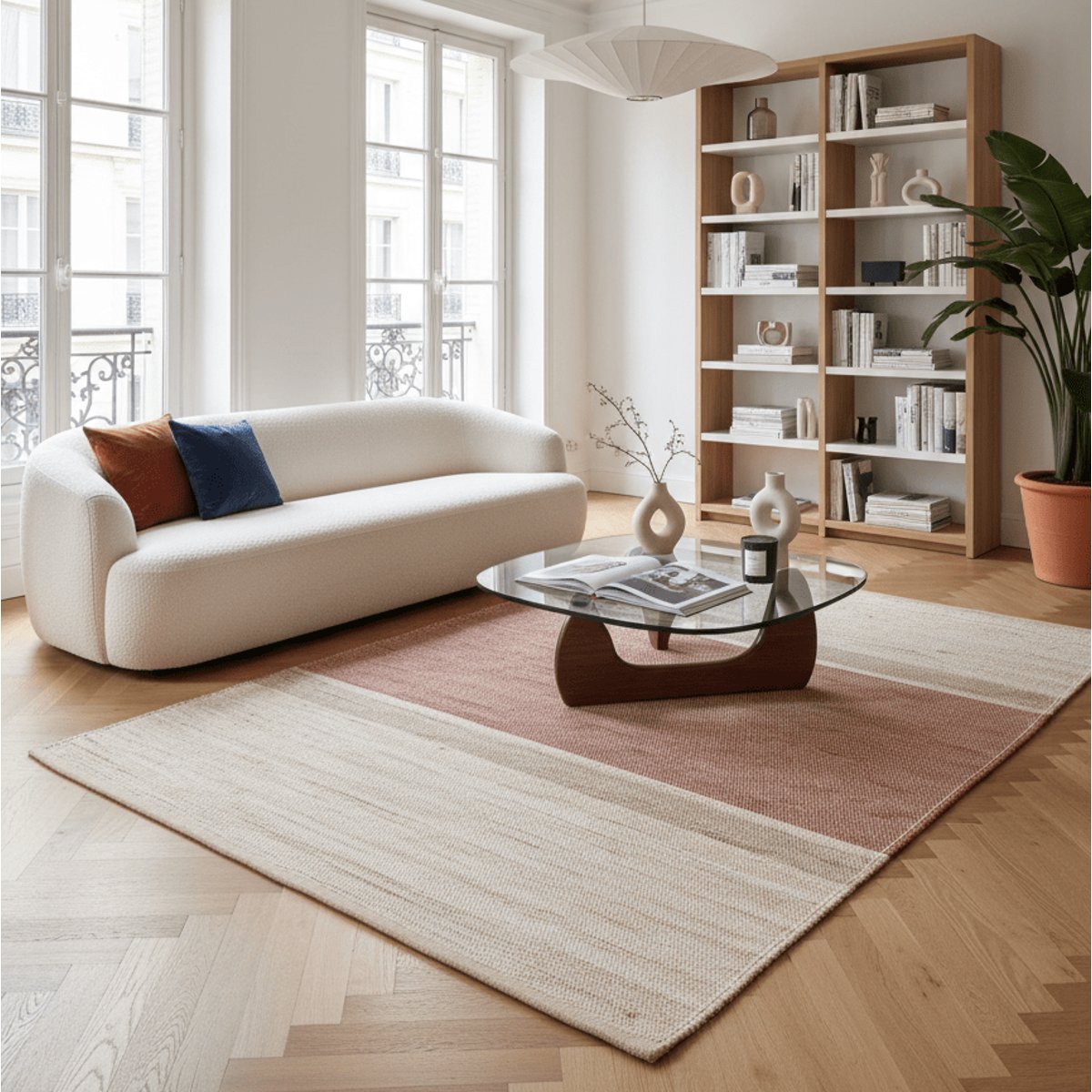 Tapis design en jute tissé main CIGALE brun naturel, AFK LIVING