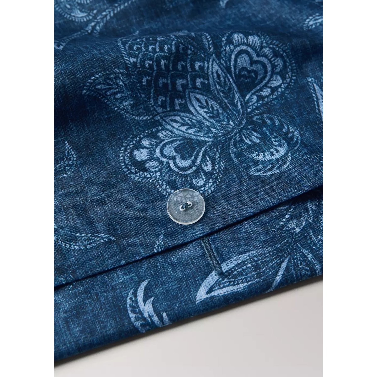 Housse de couette en percale de coton 100 % Lit 90 cm bleu indigo, MANGO HOME