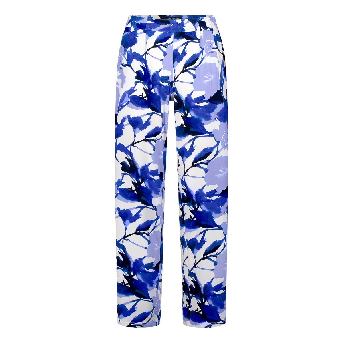 Pantalon à enfiler à poches extérieures blanc/bleu, BETTY BARCLAY