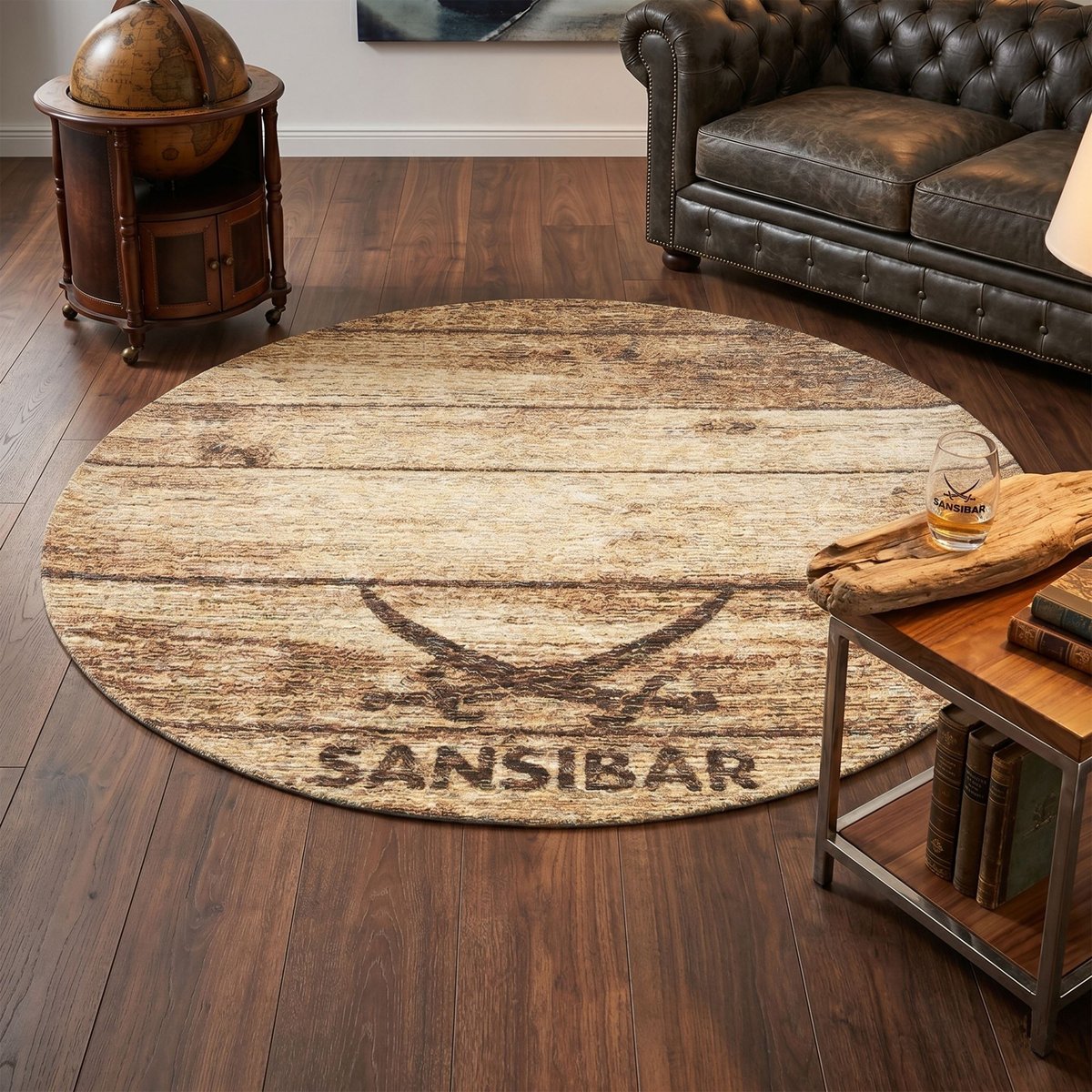 Tapis salon moderne - KEITUM marron, THEKO